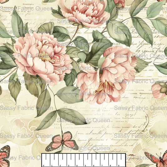 Vintage Romantic Floral Toile 001
