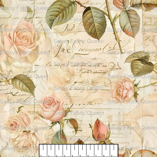 Vintage Romantic Floral Toile 002