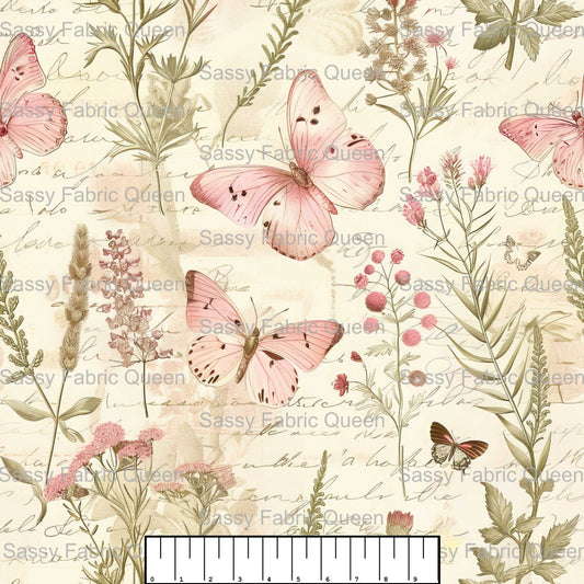 Vintage Romantic Floral Toile 003