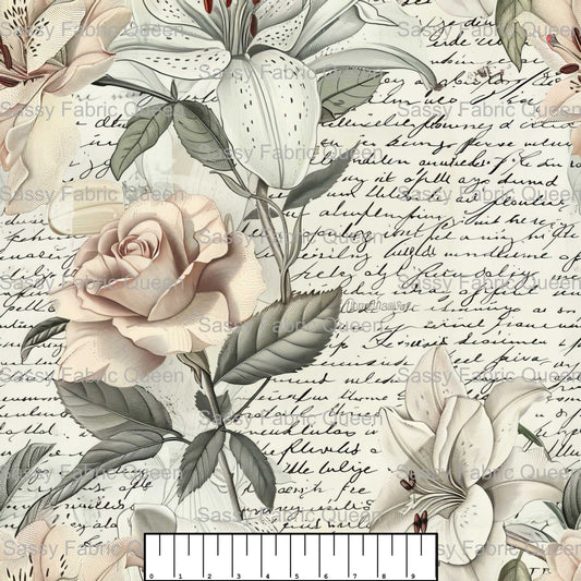 Vintage Romantic Floral Toile 004