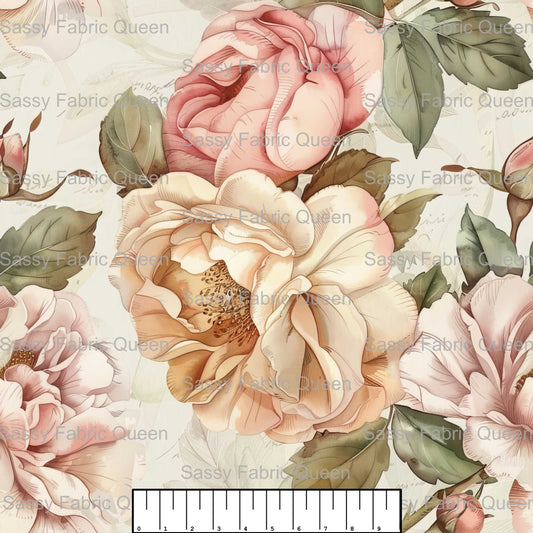 Vintage Romantic Floral Toile 006