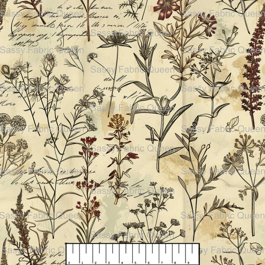 Vintage Romantic Floral Toile 007