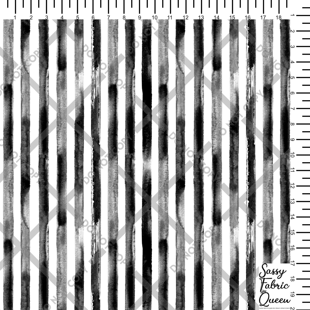 Watercolour stripe BLKWHT vertical