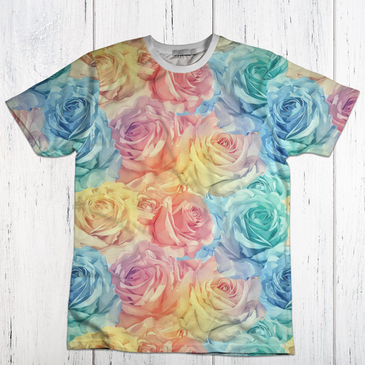 Watercolour rainbow roses