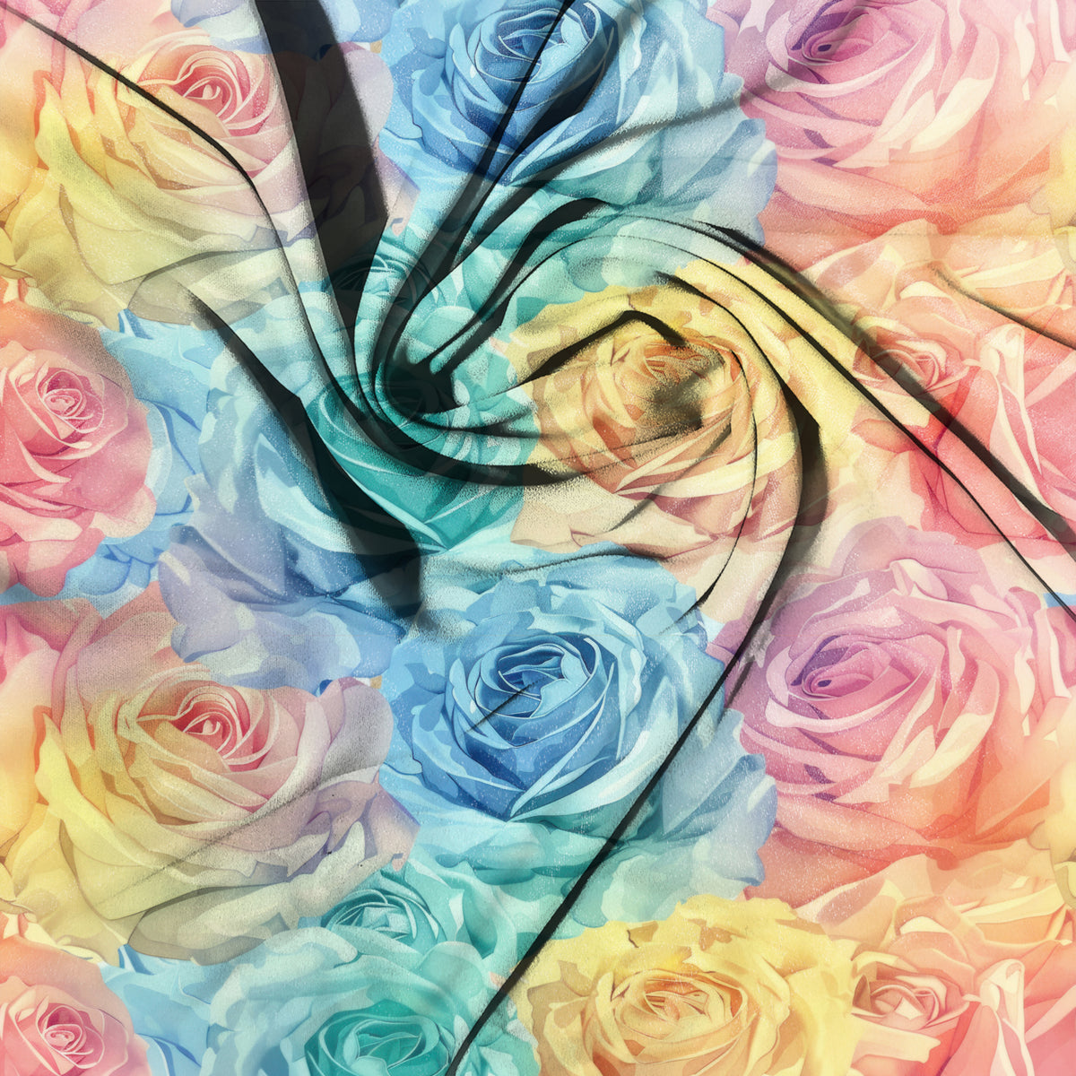 Watercolour Rinbow Roses 001