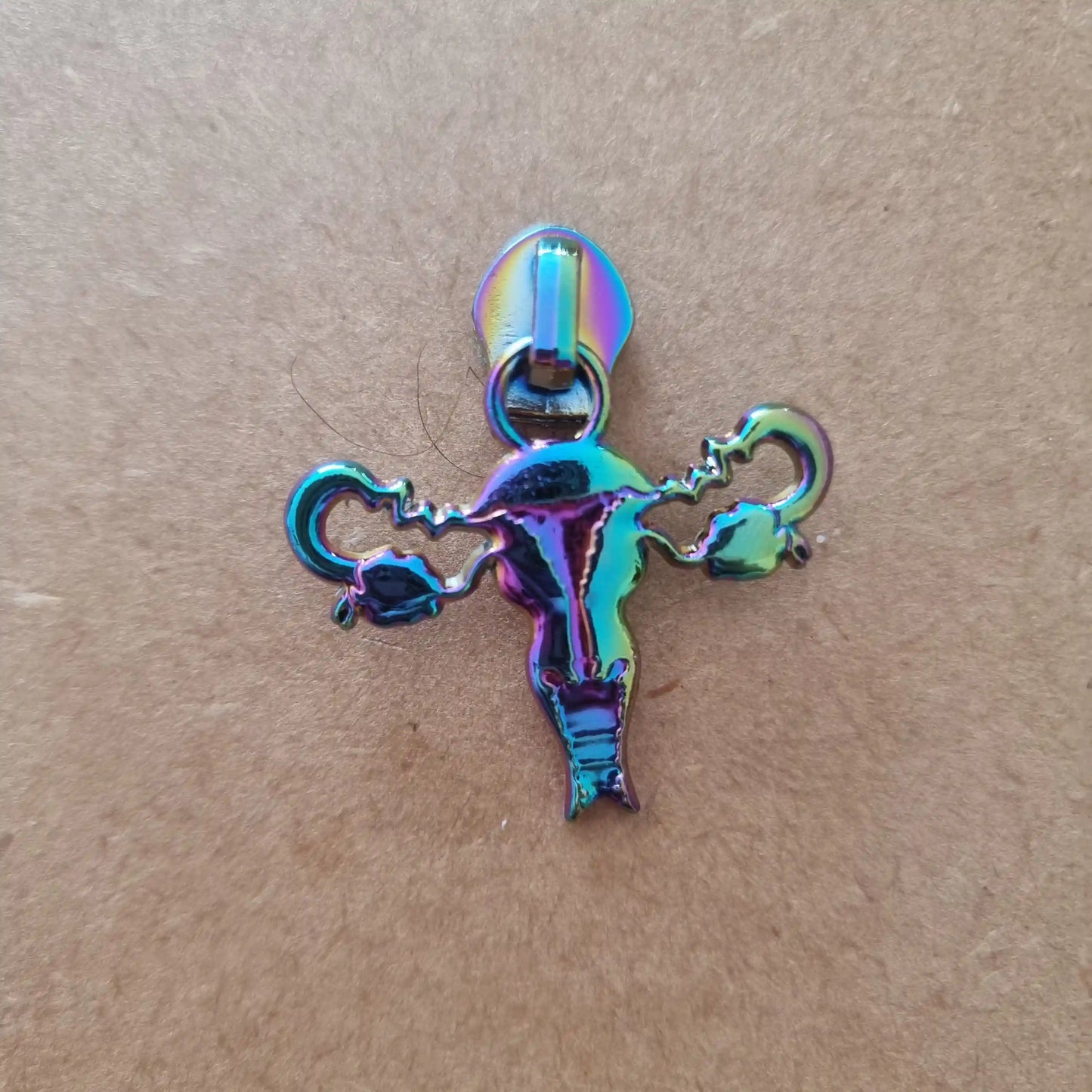 Zipper Pulls #5 - Rainbow Uterus